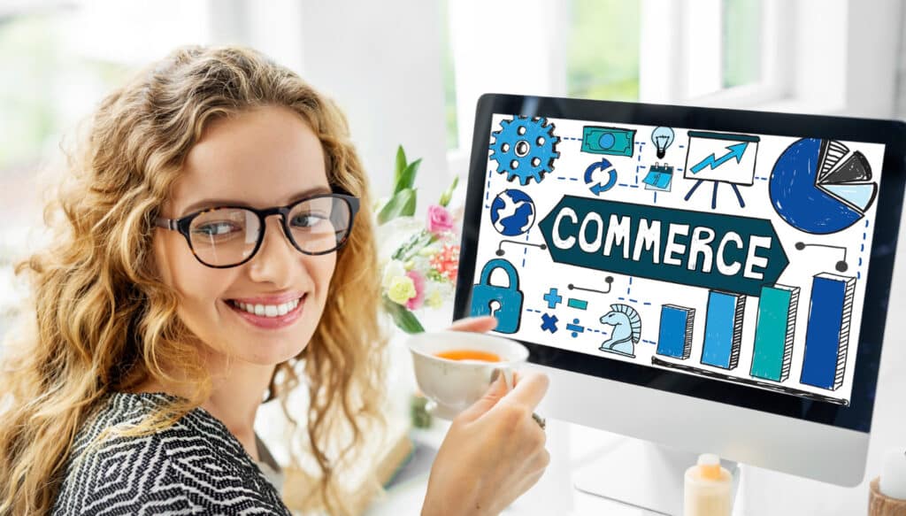 Ecommerce Development — Online Shopping Shipping Internet Commerce Concept